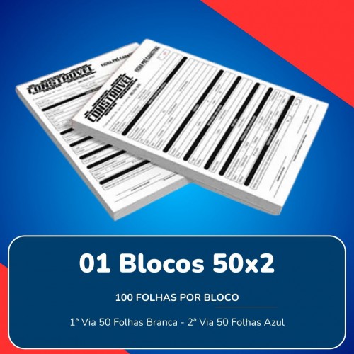 Blocos, Comandas, Receituários E Talões Blocos E Talões 100 Folhas Ap 75g 50x2 - 150X210MM