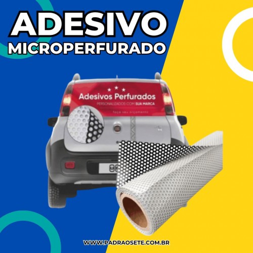 Adesivo Microperfurado Vinil Branco Brilho